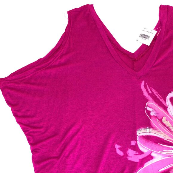 Summer tank top hop rpink floral NWT Medium sleeveless blouse v-neck - Picture 7 of 9